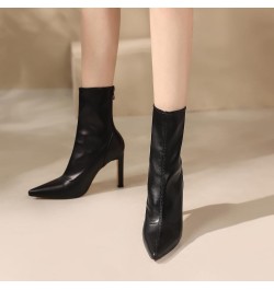 Women Stiletto Ankle Boots Women Pointed Toe Ankle Boots Women Back Zip Evening Ankle Boots Black $30.74 Boots