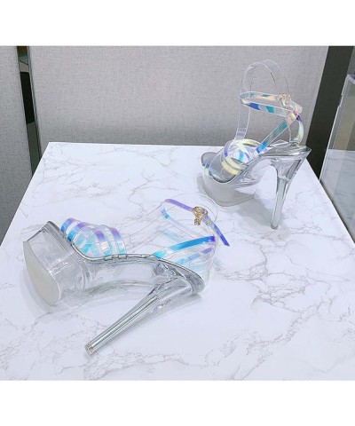 Cross Strap Stiletto Sandals Silver 37 $30.82 Sandals