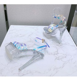 Cross Strap Stiletto Sandals Silver 37 $30.82 Sandals