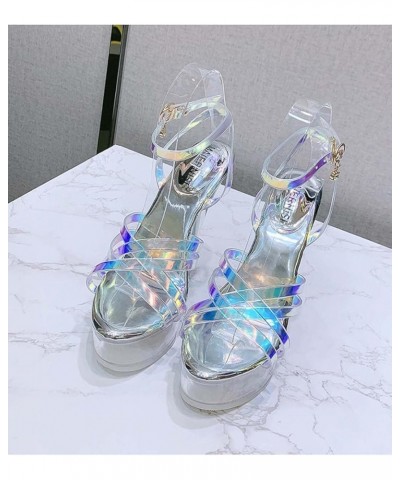 Cross Strap Stiletto Sandals Silver 37 $30.82 Sandals