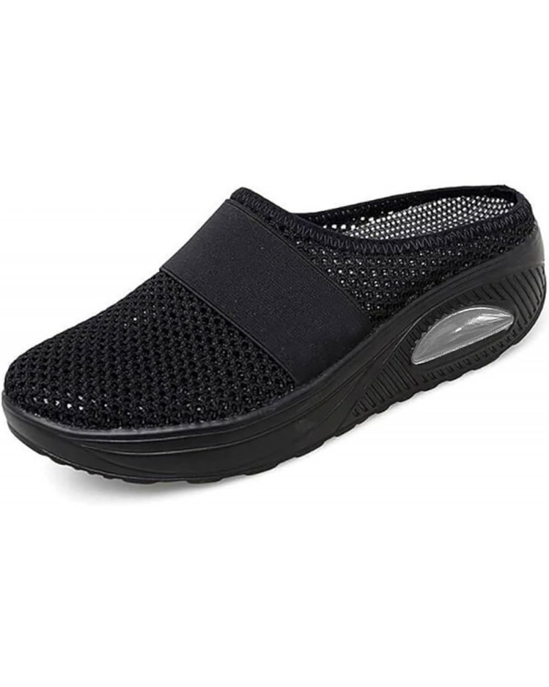 Air Cushion Slip On Orthopedic Walking Shoes With Arch Support Knit Casual Comfort Outdoor Walking Sandals for Black $11.65 O...