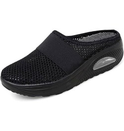 Air Cushion Slip On Orthopedic Walking Shoes With Arch Support Knit Casual Comfort Outdoor Walking Sandals for Black $11.65 O...