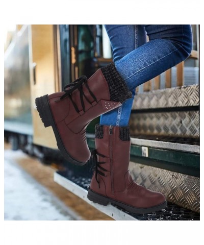 Womens Boots Fall 2023,Snow Boots Women Fashion Casual Vintage Retro Mid-Calf Boots Thick Heels Shoes over Knee Winter Boots ...