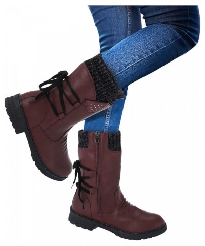 Womens Boots Fall 2023,Snow Boots Women Fashion Casual Vintage Retro Mid-Calf Boots Thick Heels Shoes over Knee Winter Boots ...