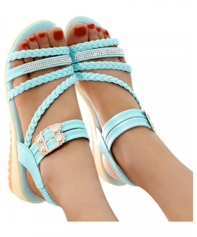 Women Solid Braid Strap Wedge Sandals Womens Sandals Shoes Open Beach Wedges Slippers Fashion Toe Roman Knot Women's Sandals ...