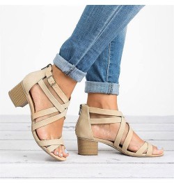 walking sandals women beach flip flop chunky platform shoes Mules Flat Shoes Beige $14.14 Sandals