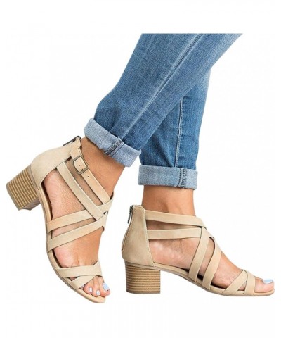 walking sandals women beach flip flop chunky platform shoes Mules Flat Shoes Beige $14.14 Sandals