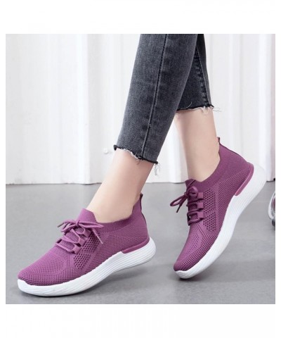 Lace Up Sneakers for Women Platform Flat Heel Round Toe Solid Color Soft Sole Outdoor Walking Comfortable Lightweight Trendy ...