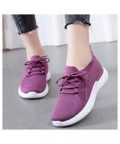 Lace Up Sneakers for Women Platform Flat Heel Round Toe Solid Color Soft Sole Outdoor Walking Comfortable Lightweight Trendy ...