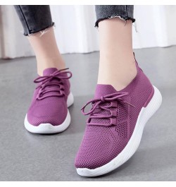 Lace Up Sneakers for Women Platform Flat Heel Round Toe Solid Color Soft Sole Outdoor Walking Comfortable Lightweight Trendy ...