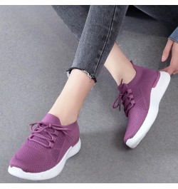 Lace Up Sneakers for Women Platform Flat Heel Round Toe Solid Color Soft Sole Outdoor Walking Comfortable Lightweight Trendy ...