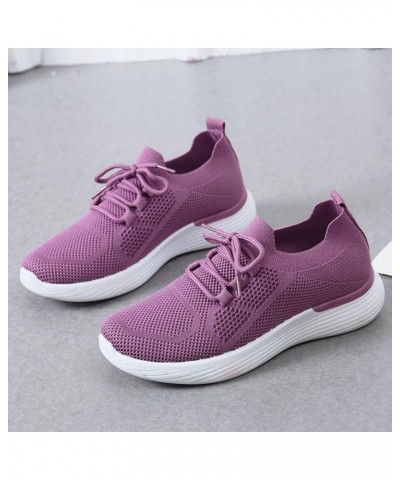 Lace Up Sneakers for Women Platform Flat Heel Round Toe Solid Color Soft Sole Outdoor Walking Comfortable Lightweight Trendy ...