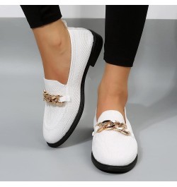 Fashion Autumn Women Casual Shoes Flat Low Heel Fly Woven Mesh Breathable Comfortable Slip On Chain Woven Sandals White $15.7...