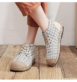 Women's Espadrille Shoes Linen Shoes Simple Hand Stitched Women's Cloth Shoes Beige $22.80 Flats