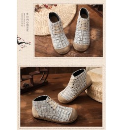 Women's Espadrille Shoes Linen Shoes Simple Hand Stitched Women's Cloth Shoes Beige $22.80 Flats