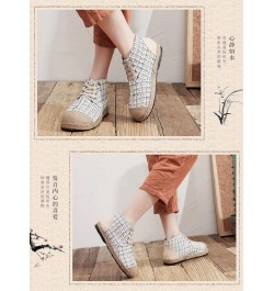 Women's Espadrille Shoes Linen Shoes Simple Hand Stitched Women's Cloth Shoes Beige $22.80 Flats