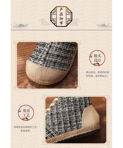 Women's Espadrille Shoes Linen Shoes Simple Hand Stitched Women's Cloth Shoes Beige $22.80 Flats