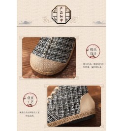 Women's Espadrille Shoes Linen Shoes Simple Hand Stitched Women's Cloth Shoes Beige $22.80 Flats