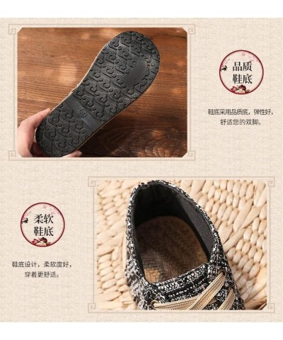 Women's Espadrille Shoes Linen Shoes Simple Hand Stitched Women's Cloth Shoes Beige $22.80 Flats