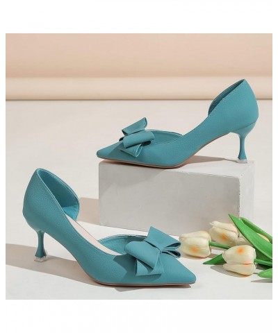 Trendy Summer Heel Sandals for Women 2024 Bow Spring Butterfly Comfort Dressy Stiletto Heel Cutes Wedding Casual Sexy Blue $1...