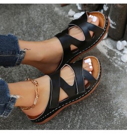 Wedge Sandals Wedge Sandals For Women 2023 Comfortable Sandals for Women Z230627-e-black $11.23 Athletic Shoes