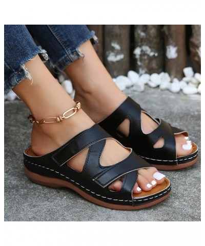 Wedge Sandals Wedge Sandals For Women 2023 Comfortable Sandals for Women Z230627-e-black $11.23 Athletic Shoes