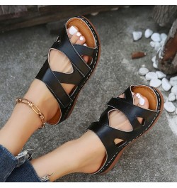 Wedge Sandals Wedge Sandals For Women 2023 Comfortable Sandals for Women Z230627-e-black $11.23 Athletic Shoes