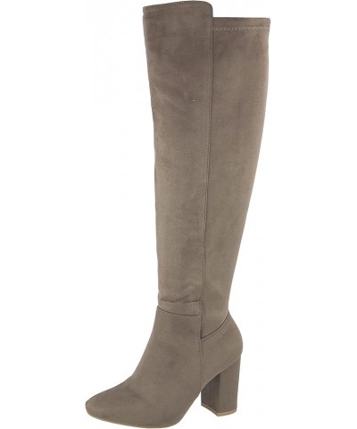 Womens Classy High Heel Knee High Boots Taupe $29.90 Boots