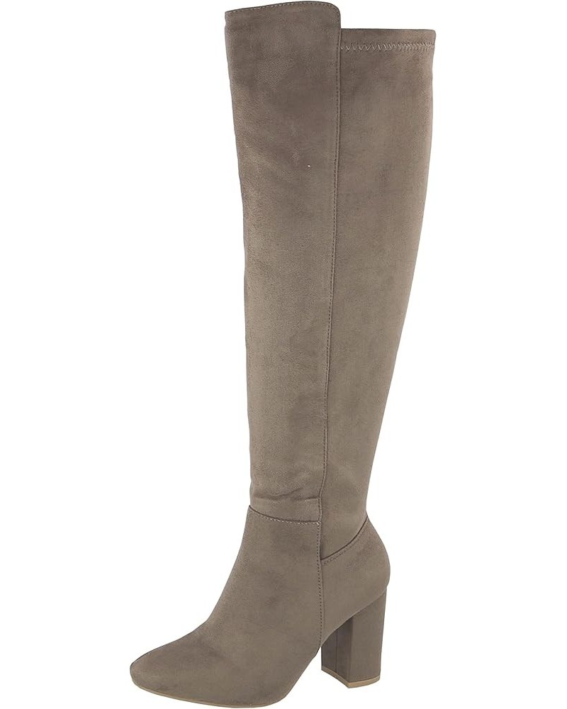 Womens Classy High Heel Knee High Boots Taupe $29.90 Boots