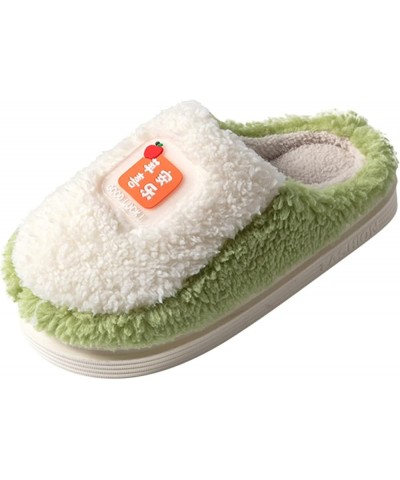 Ladies Antislip Slippers 2022 Couple Women's Korean Plush Can Wear Indoors And Outdoors Thick Bottom Non Slip Shoes Green $9....