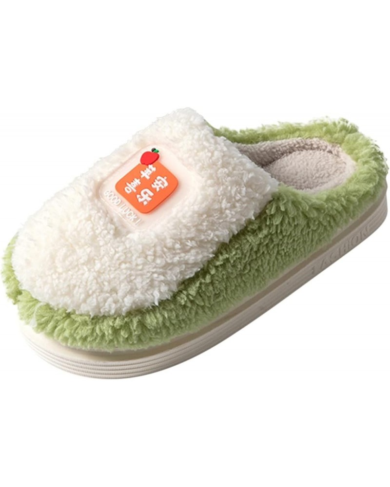 Ladies Antislip Slippers 2022 Couple Women's Korean Plush Can Wear Indoors And Outdoors Thick Bottom Non Slip Shoes Green $9....