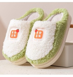 Ladies Antislip Slippers 2022 Couple Women's Korean Plush Can Wear Indoors And Outdoors Thick Bottom Non Slip Shoes Green $9....