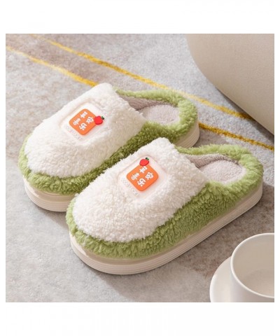 Ladies Antislip Slippers 2022 Couple Women's Korean Plush Can Wear Indoors And Outdoors Thick Bottom Non Slip Shoes Green $9....