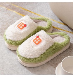 Ladies Antislip Slippers 2022 Couple Women's Korean Plush Can Wear Indoors And Outdoors Thick Bottom Non Slip Shoes Green $9....