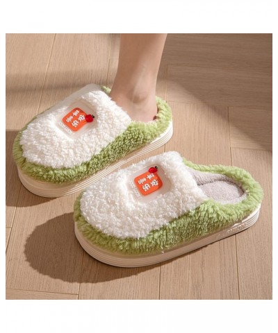 Ladies Antislip Slippers 2022 Couple Women's Korean Plush Can Wear Indoors And Outdoors Thick Bottom Non Slip Shoes Green $9....