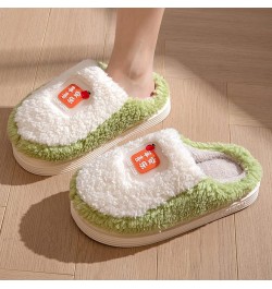 Ladies Antislip Slippers 2022 Couple Women's Korean Plush Can Wear Indoors And Outdoors Thick Bottom Non Slip Shoes Green $9....