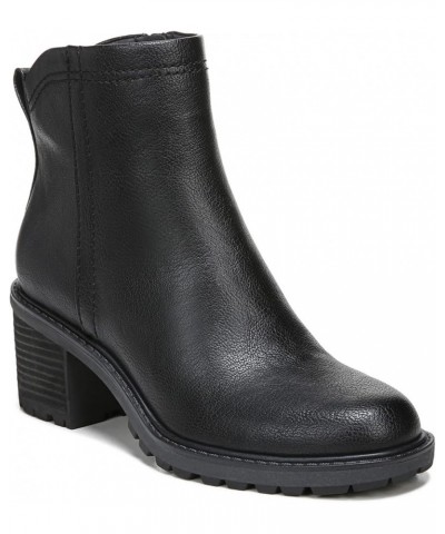 Women's Greyson Booties Ankle Boot Black Faux Leather $21.65 Boots