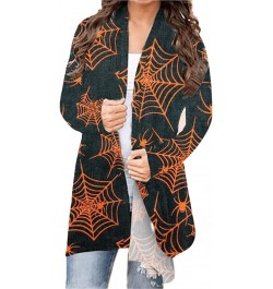 Halloween Costumes For Women Plus Size Witch Scary Funny Cat Printed Loose Open Front Long Sleeve Cardigan Black $7.19 Outdoo...