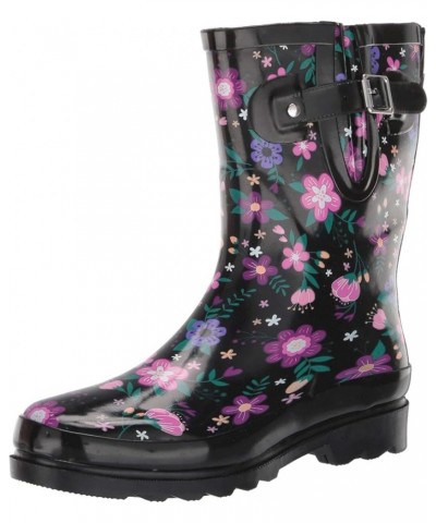 Waterproof Mid Rain Boot Blossoming $25.47 Outdoor Shoes