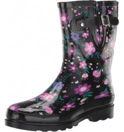 Waterproof Mid Rain Boot Blossoming $25.47 Outdoor Shoes