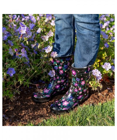 Waterproof Mid Rain Boot Blossoming $25.47 Outdoor Shoes