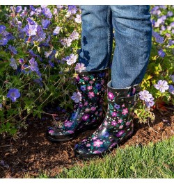 Waterproof Mid Rain Boot Blossoming $25.47 Outdoor Shoes