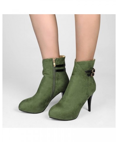 Boots Womens Hiking Boots for Women High Heel Knee High Boots Winter Warm Boots 1-green $21.48 Outdoor Shoes