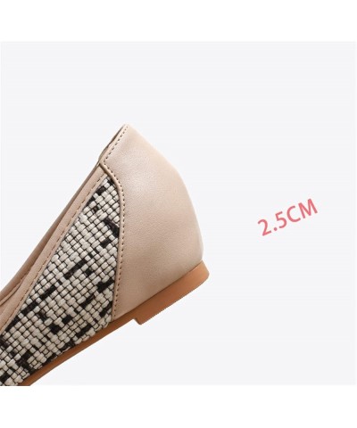 Wedge Heel 2.5cm Shallow Mouth 2021 Round Toe Casual Inner Increase One-Step Women's Shoes Apricot Apricot 6.5 $36.10 Sandals