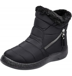 Women Snow Boots Winter Shoes with Plush Lined Warm Slip On Boots for Women Waterproof Booties Outdoor Shoes Black-c $15.18 O...