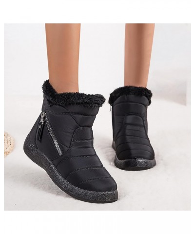 Women Snow Boots Winter Shoes with Plush Lined Warm Slip On Boots for Women Waterproof Booties Outdoor Shoes Black-c $15.18 O...