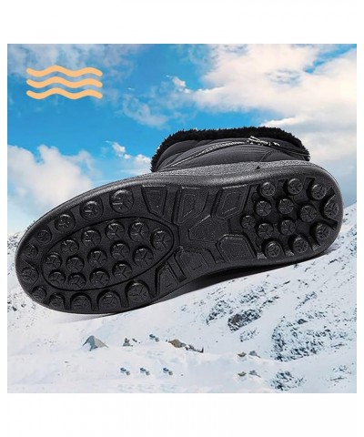 Women Snow Boots Winter Shoes with Plush Lined Warm Slip On Boots for Women Waterproof Booties Outdoor Shoes Black-c $15.18 O...