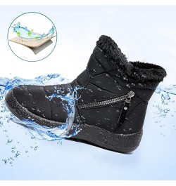 Women Snow Boots Winter Shoes with Plush Lined Warm Slip On Boots for Women Waterproof Booties Outdoor Shoes Black-c $15.18 O...