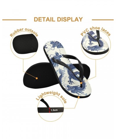 Chinese Dragon Pattern Flip Flop Sandal Men's and Women's Summer Sandal | Beach & Water Shoes(46) $13.99 Sandals