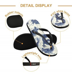 Chinese Dragon Pattern Flip Flop Sandal Men's and Women's Summer Sandal | Beach & Water Shoes(46) $13.99 Sandals